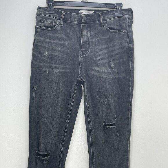 Free People Great Heights Fray Hem Distressed Black Jeans Size 28 Excellent - Picture 5 of 7